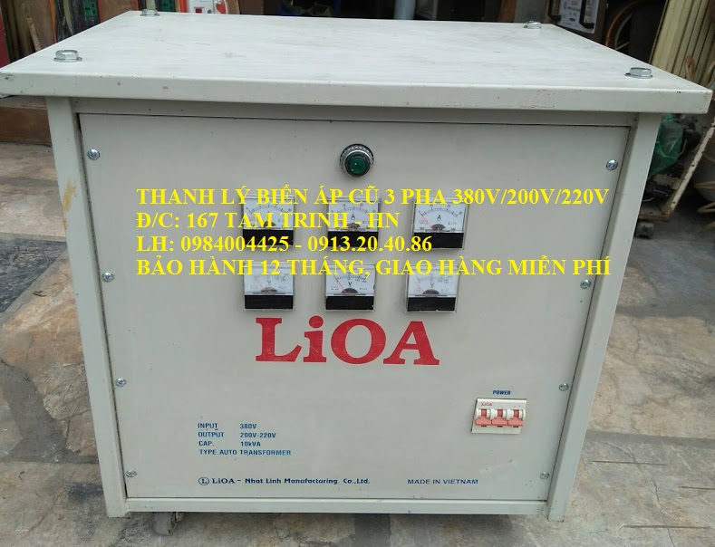 BIẾN ÁP 3 PHA 380V/220V 10KVA CŨ