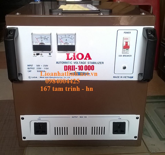 ổn áp lioa 10kva model drii - 10000 giá bao nhiêu