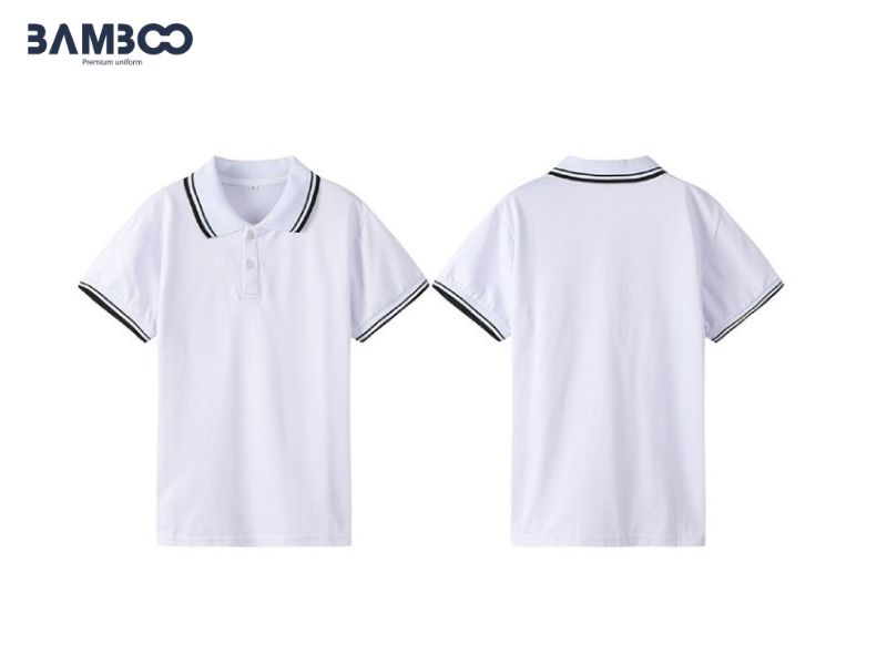 Áo đồng phục màu trắng cao cấp, chất vải dày, chống nhăn tốt