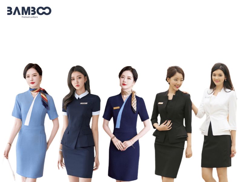 Đồng phục nhân viên lễ tân khách sạn 5 sao đẹp, thanh lịch