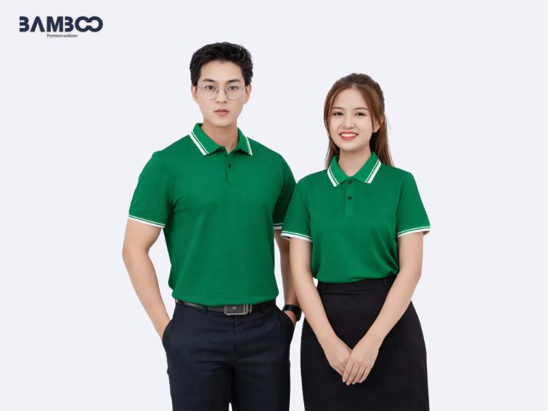 Đồng phục xanh lá hiện đại, đa dạng kiểu dáng, bền đẹp