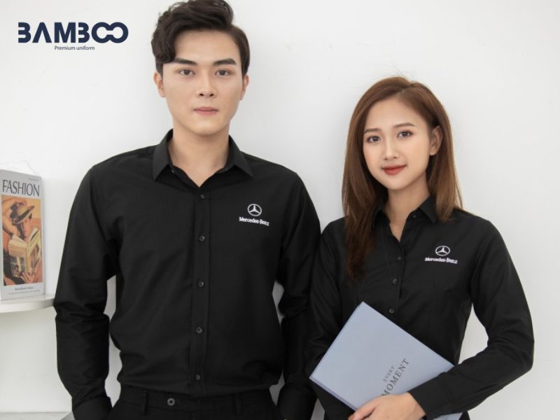 May áo sơ mi đồng phục hãng xe hơi chuyên nghiệp, chỉn chu