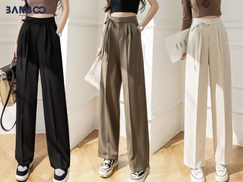 Top 6 mẫu quần ống suông nữ cạp cao thanh lịch nơi công sở