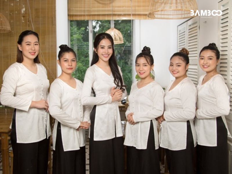 Áo bà ba cho nhân viên phục vụ