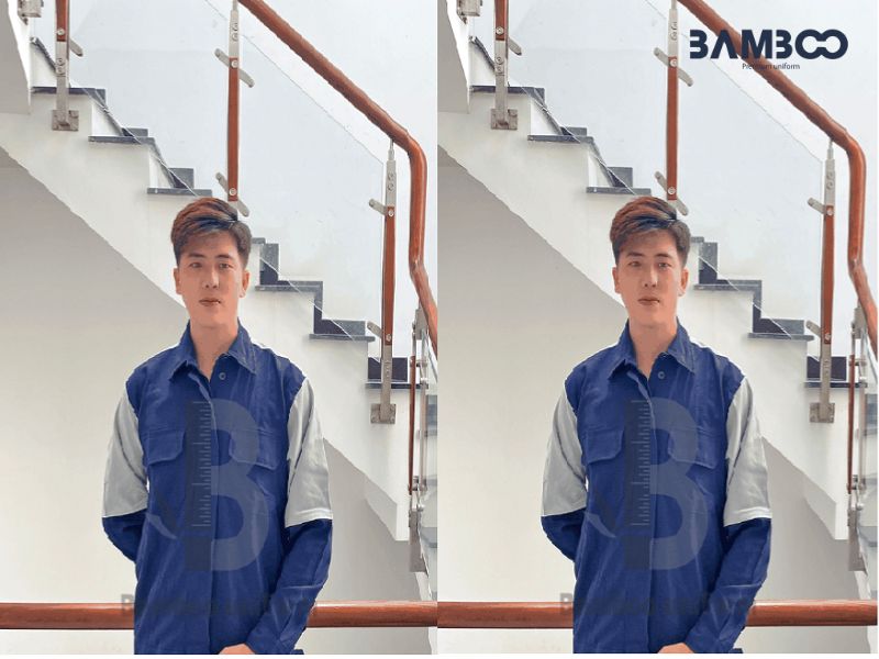 Áo bảo hộ lao động xanh đen phối xám 