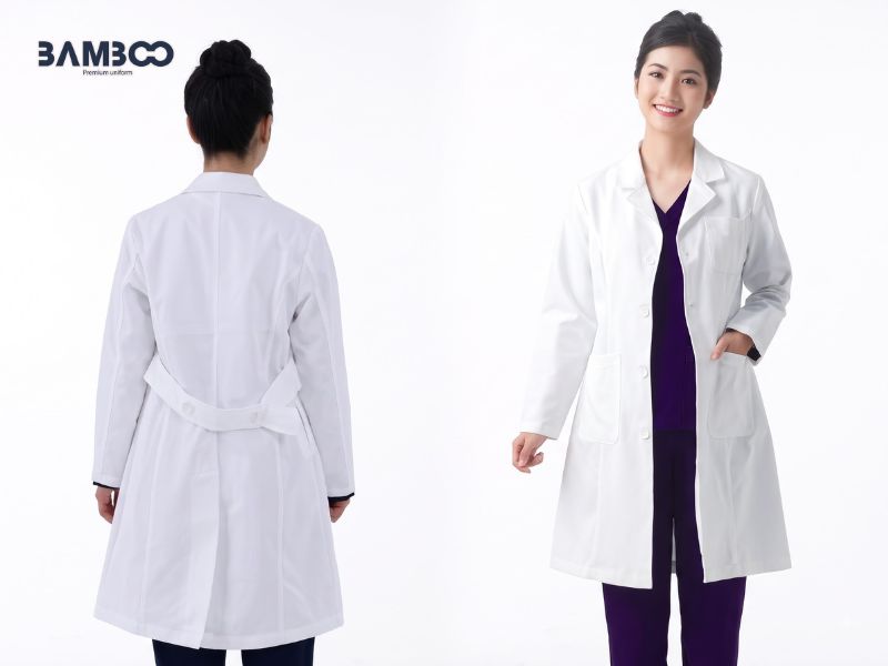 Áo blouse bác sĩ thẩm mỹ viện tay dài thanh lịch, kín đáo, giữ phom tốt &nbsp;