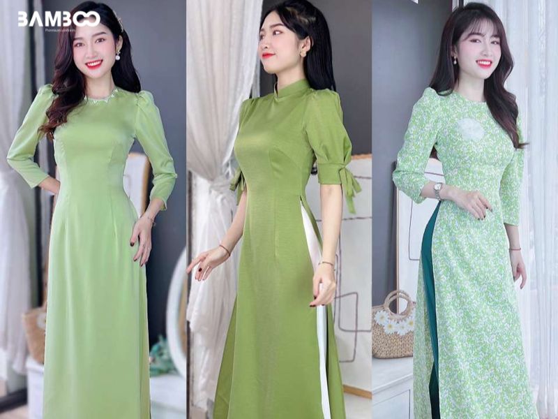 Áo dài đồng phục họa tiết dành cho giáo viên