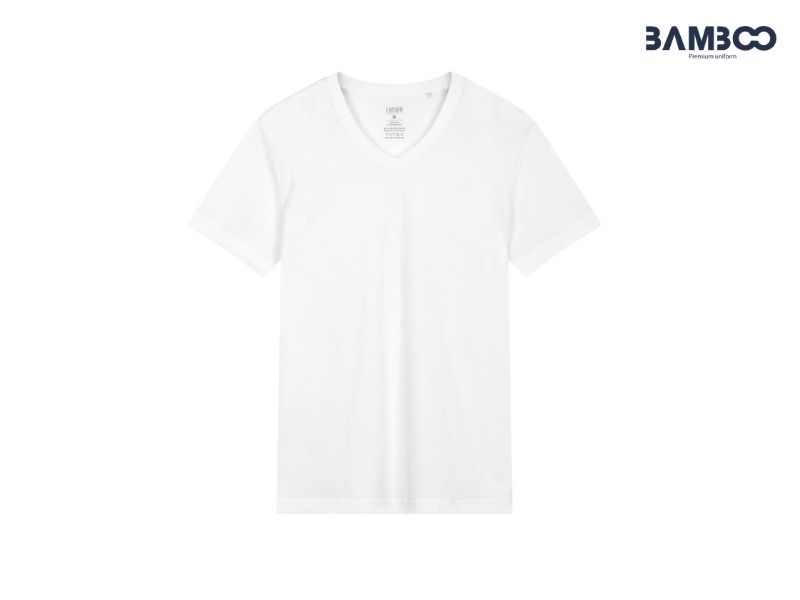 Đồng phục áo thun cổ tim thiết kế phần cổ áo được cắt xẻ theo hình chữ V