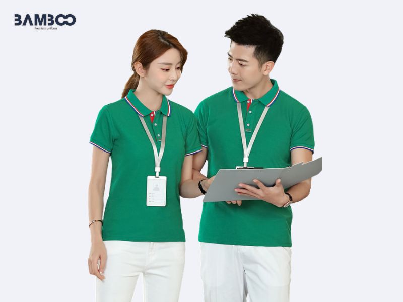 Áo đồng phục màu xanh lá cây cho công ty, doanh nghiệp