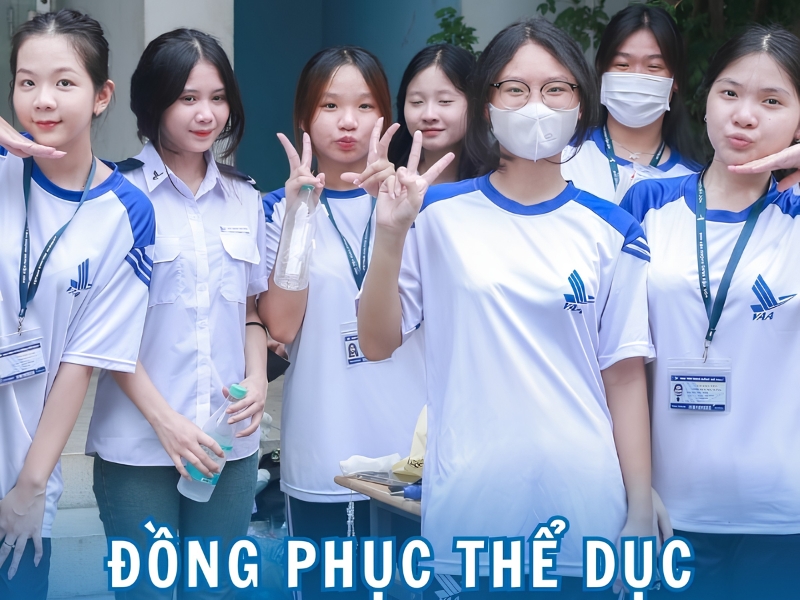 Áo thể dục đồng phục Học Viện Hàng Không trẻ trung, thoáng mát, co giãn tốt, phù hợp vận động và học tập