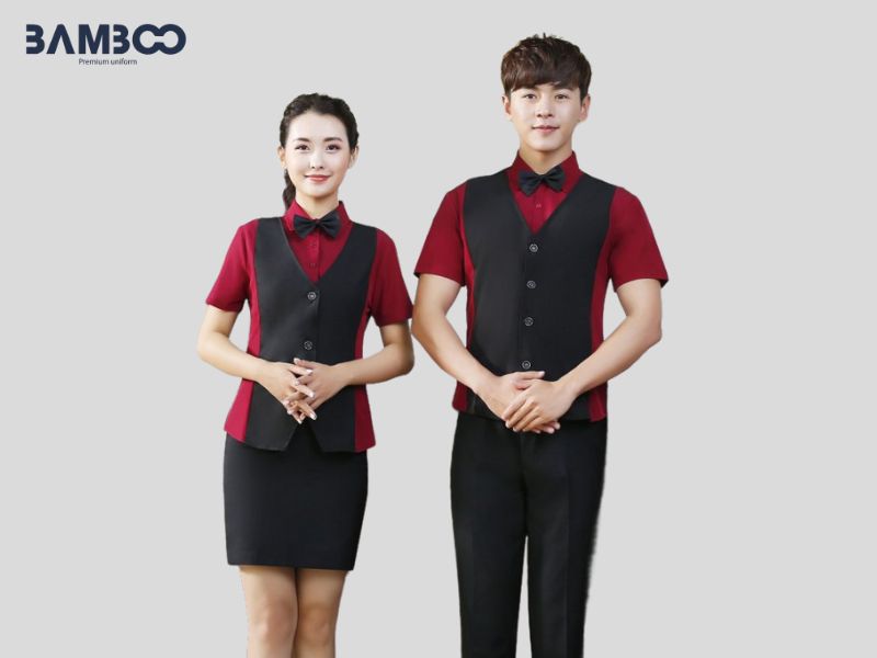 Áo gile đồng phục nhà hàng là loại áo không tay, mặc khoác bên ngoài sơ mi và bên trong vest