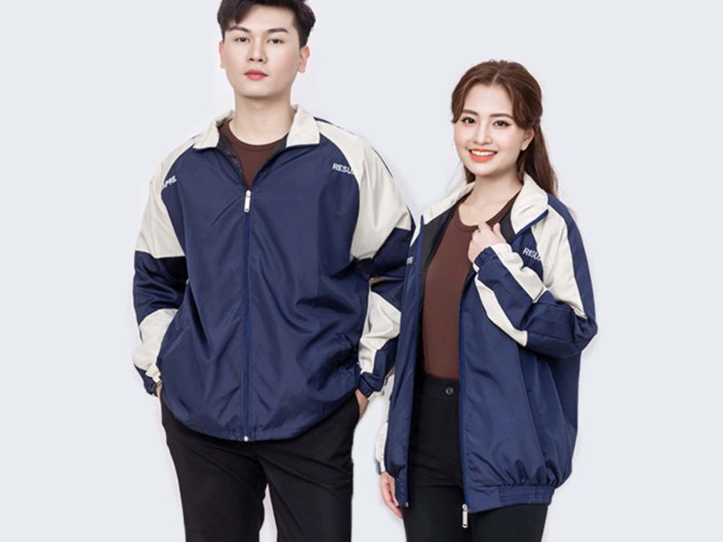 Áo khoác đồng phục hướng dẫn viên vải dù cao cấp chống nước chắn gió tốt giữ ấm hiệu quả