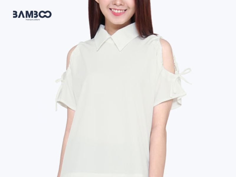 Áo kiểu tay cut-out biểu tượng cho sự quyến rũ tinh tế trong thời trang công sở Hàn Quốc