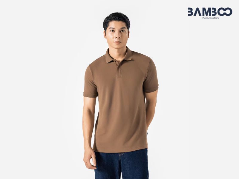 Áo polo đồng phục màu nâu