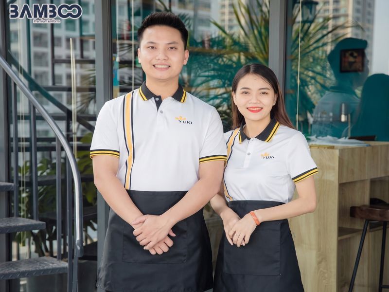 Áo polo quán ăn gia đình cổ bẻ lịch sự, phối màu hài hòa