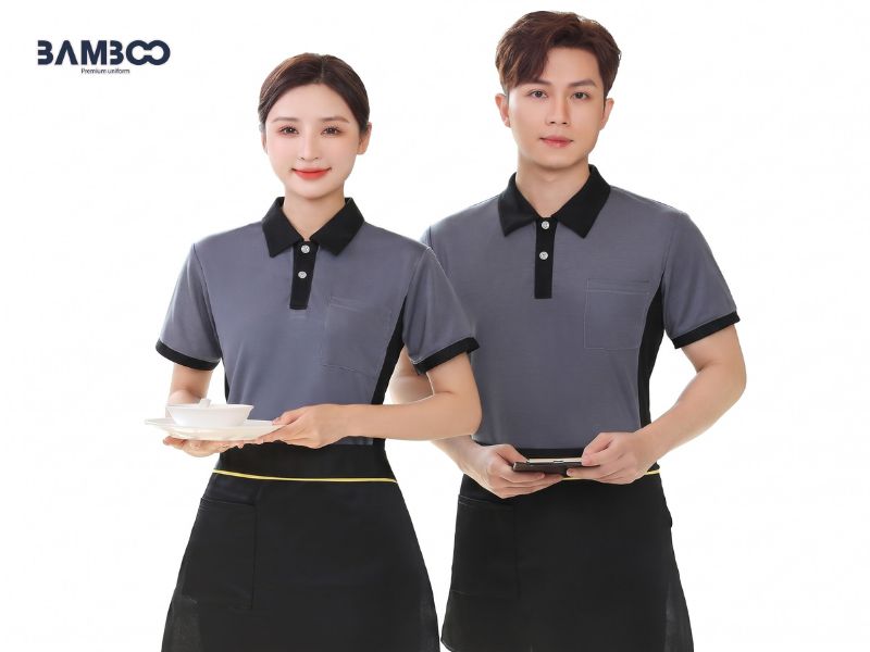Áo polo quán nướng có cổ bẻ, form năng động, phối màu linh hoạt
