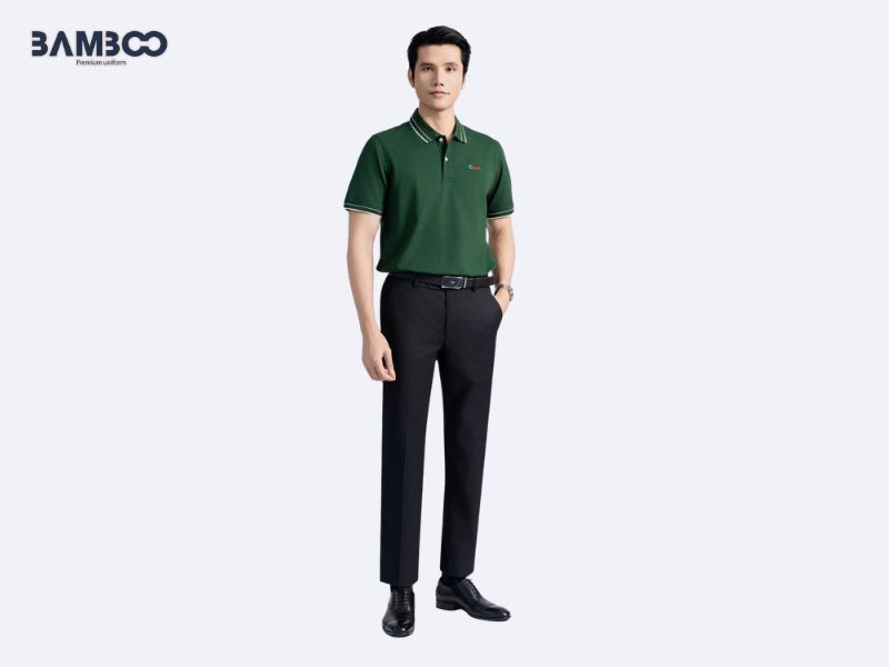 Áo polo đồng phục xanh rêu