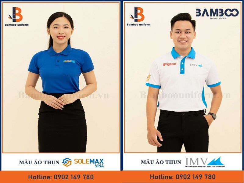 Áo đồng phục polo cổ bẻ, nút cài tinh tế, trẻ trung và  năng động