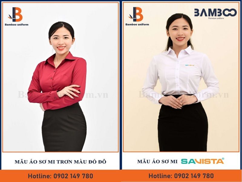 Áo đồng phục sơ mi thanh lịch, nâng cao tính chuyên nghiệp