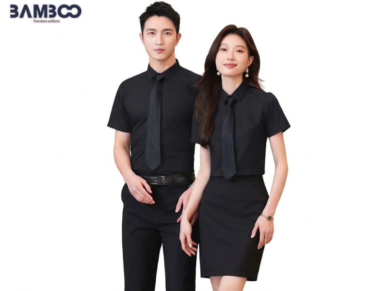 Áo sơ mi showroom ô tô thanh lịch, ít nhăn, giữ form tốt, thêu logo tinh tế