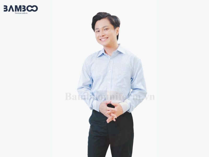 Áo sơ mi nam sọc kẻ dài tay form công sở thanh lịch 
