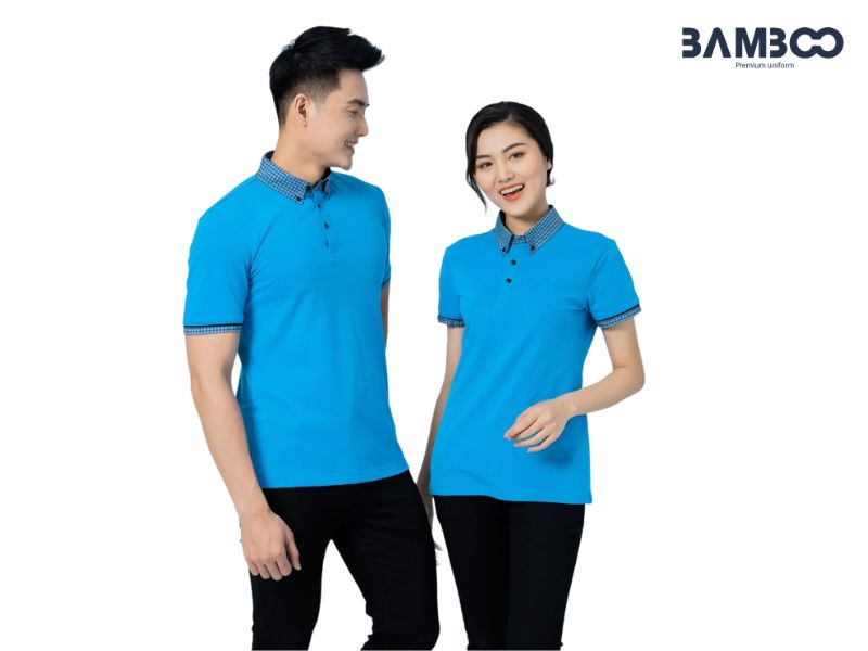 Áo thun công sở tông xanh năng động