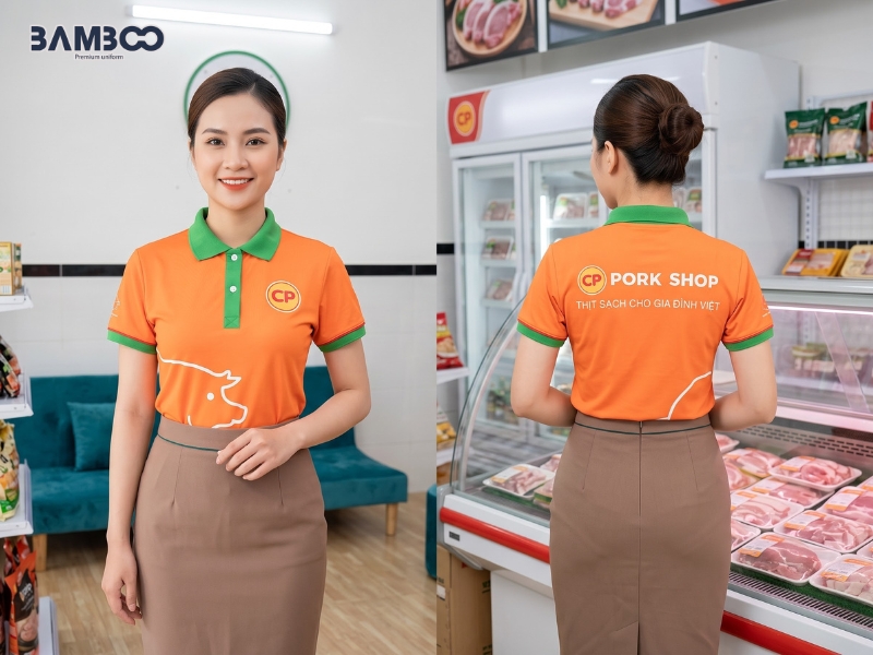 Áo thun cam cổ xanh trẻ trung, năng động, tạo dấu ấn thương hiệu chuyên nghiệp