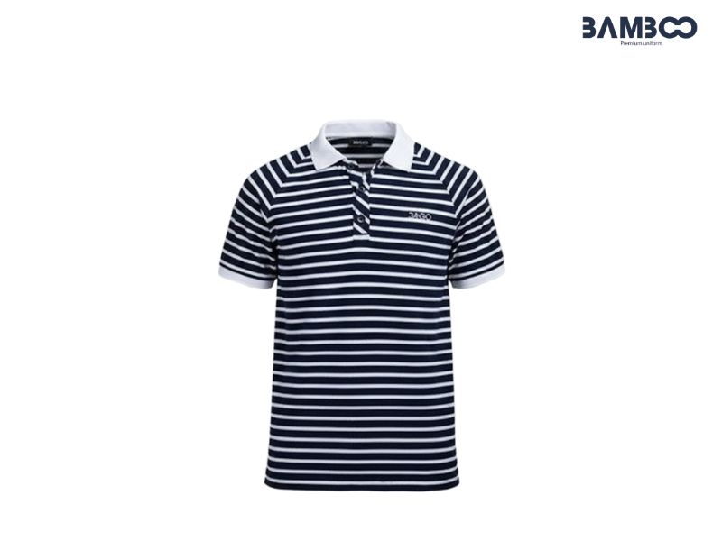 Áo thun công sở sọc đen trắng cổ điển, hiện đại và năng động