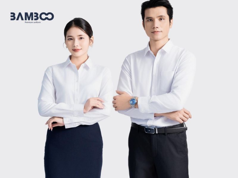 Áo sơ mi đồng phục bán hàng lịch sự, chuyên nghiệp