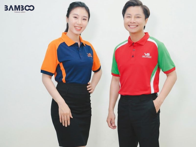 Áo thun VS Group thiết kế polo phối màu nổi bật
