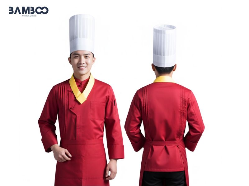 May áo bếp đỏ chất lượng, đẹp bền, giá tốt chọn ngay Bamboo Uniform