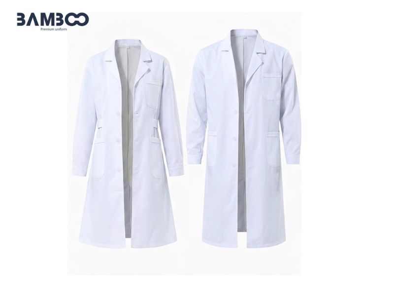 Bamboo Uniform may áo blouse bác sĩ cổ chữ V cao cấp, chuẩn y khoa, bền đẹp