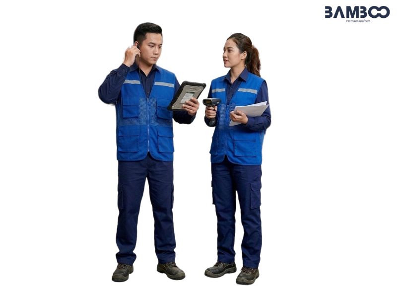 Bamboo Uniform may áo gile bảo hộ xanh dương giá tốt, bền đẹp, giao nhanh