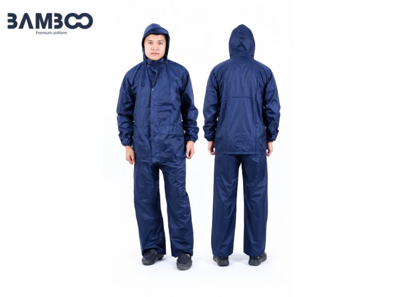 Bamboo Uniform nhận may áo mưa xanh dương đậm bộ rời giá tốt, bền đẹp