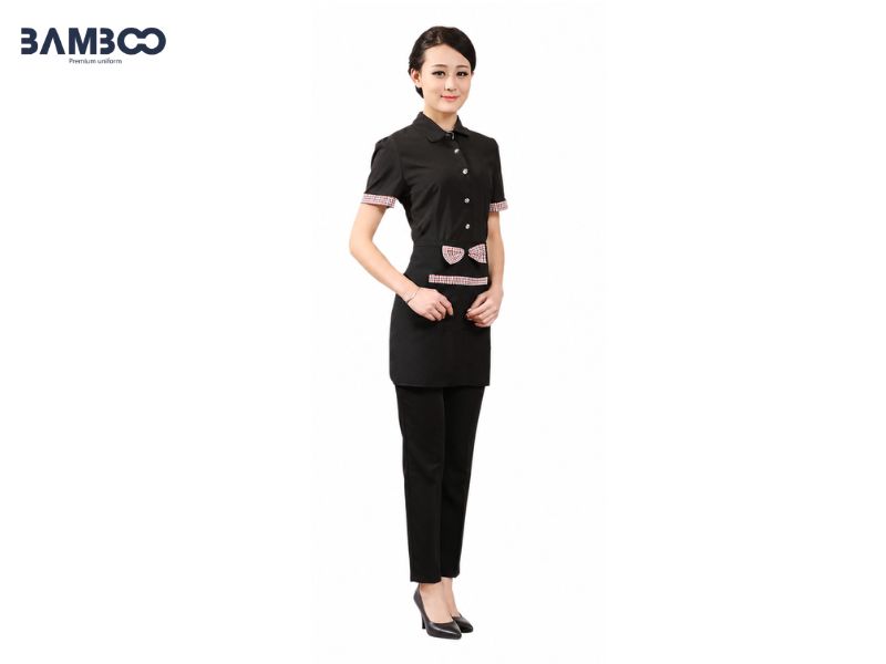 Bamboo Uniform may áo nhân viên phục vụ nam nữ đen cao cấp