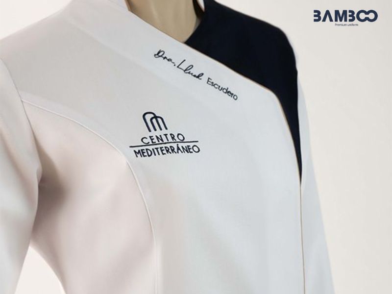 Bamboo Uniform may áo spa phối trắng đen giá tốt, chất lượng ưu việt