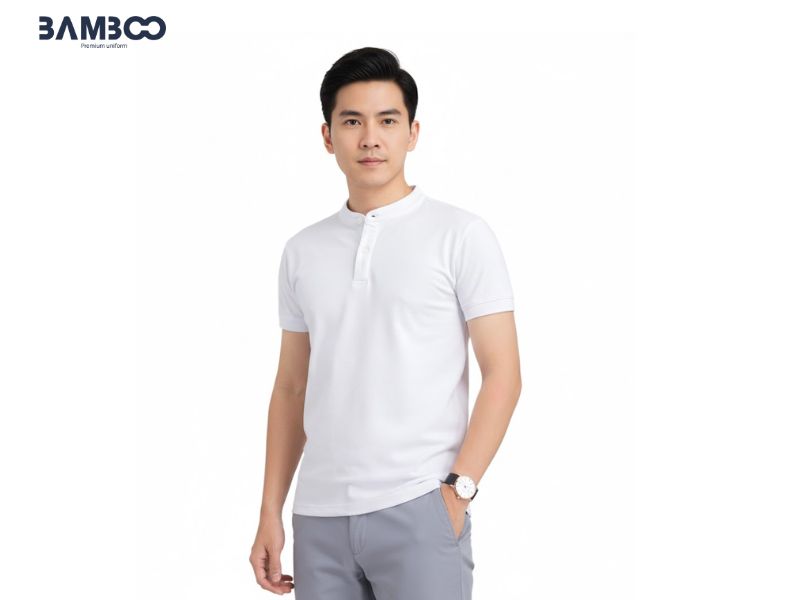 Bamboo Uniform may áo thun đồng phục công sở chuẩn form, in thêu sắc nét