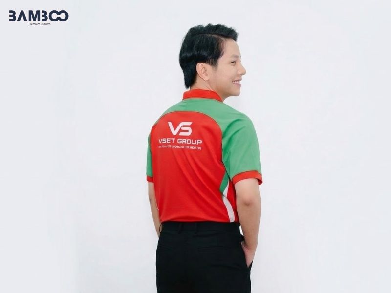 Bamboo Uniform may áo thun VS Group theo yêu cầu, in thêu sắc nét