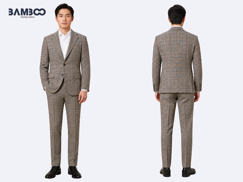 Bamboo Uniform may vest Bamboo caro theo yêu cầu, chuẩn form, đẹp và chuyên nghiệp