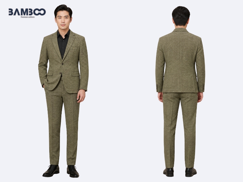 Bamboo Uniform may áo vest nam bamboo vân xanh chuối chuẩn form, giá tốt