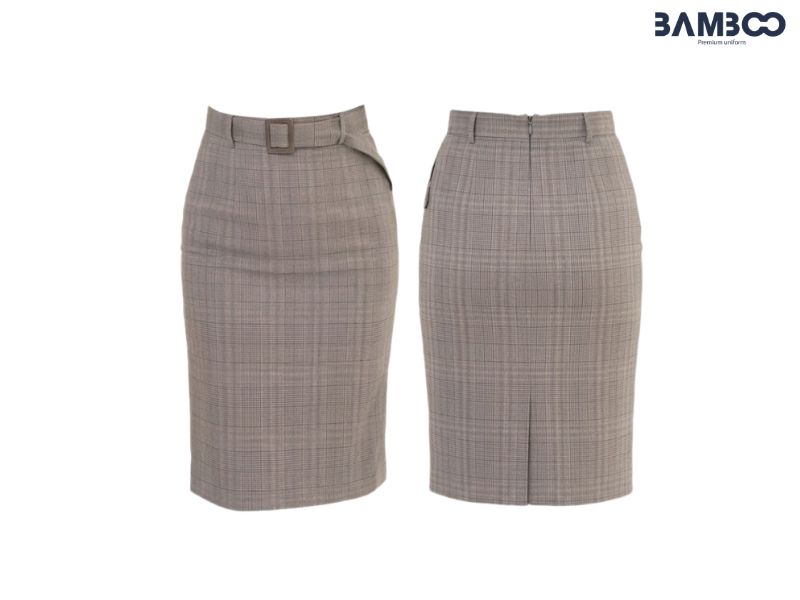 Bamboo Uniform may váy xám caro giá tốt, đẹp, bền, hỗ trợ thiết kế trọn gói
