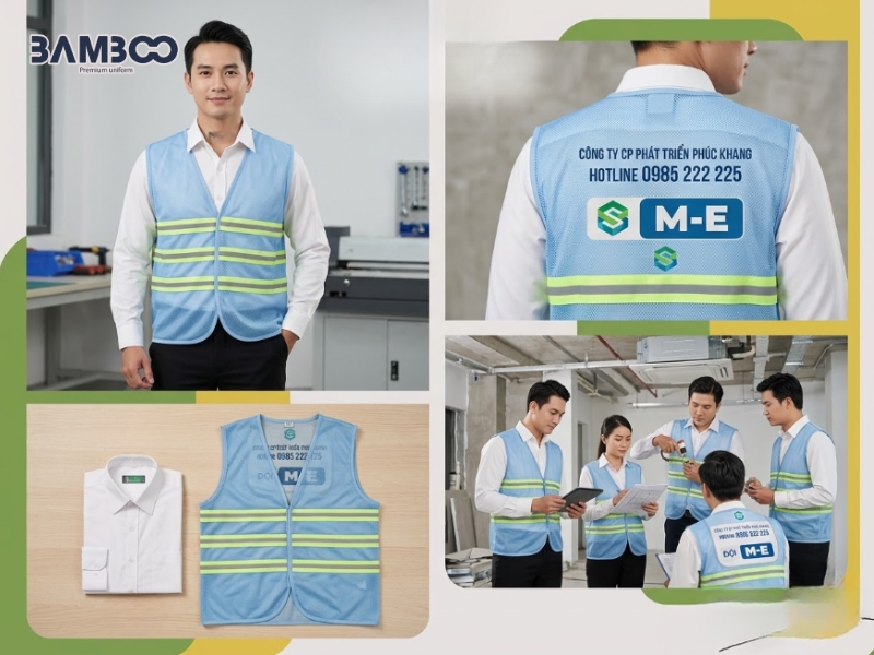 Bamboo Uniform nhận may đồng phục bảo hộ xanh da trời theo yêu cầu, giá tốt