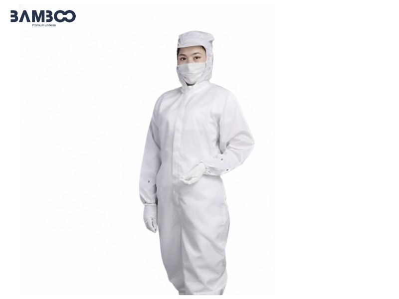 Bamboo Uniform may đồng phục công nhân thực phẩm màu xanh và trắng đạt chuẩn