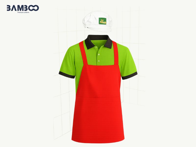 Bamboo Uniform may đồng phục công nhân thực phẩm xanh lá cao cấp