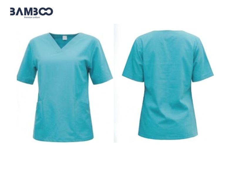 Bamboo Uniform - Xưởng may đồng phục điều dưỡng xanh ngọc cổ V uy tín, chuyên nghiệp