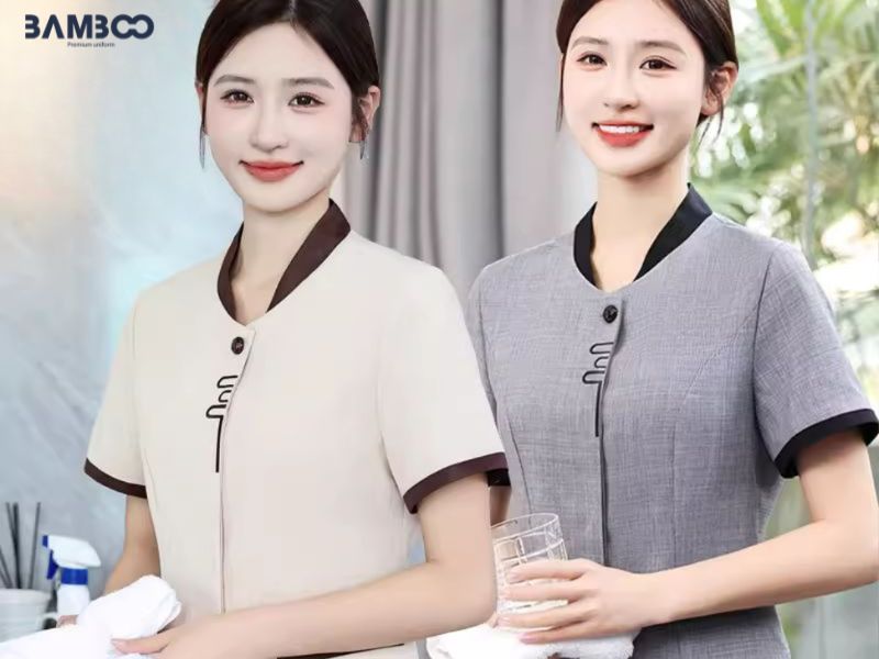 Bamboo Uniform may đồng phục tạp vụ tại TP.HCM trọn gói, giá tốt