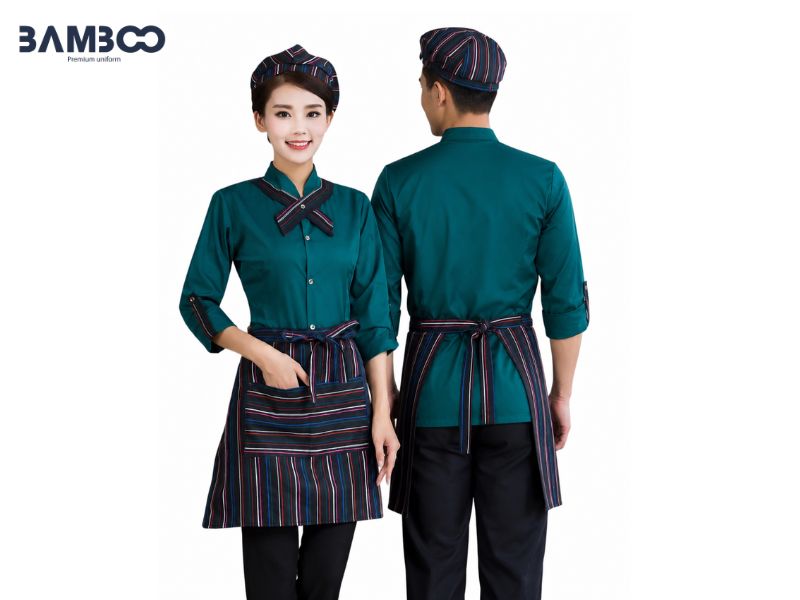Bamboo Uniform nhận may combo áo mũ tạp dề nhân viên phục vụ giá tốt