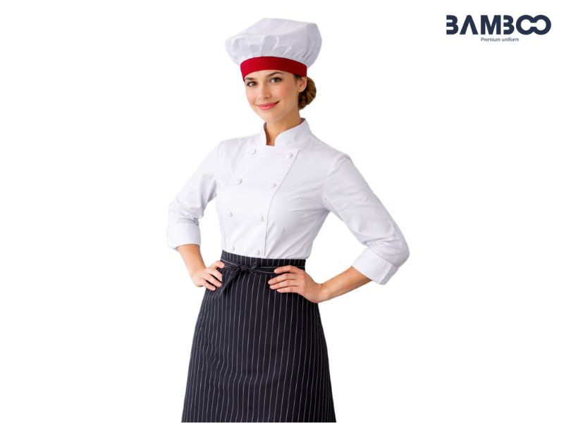 Bamboo Uniform may mũ bếp xếp ly cao cấp, giá tốt, thiết kế riêng, bền đẹp, giao nhanh