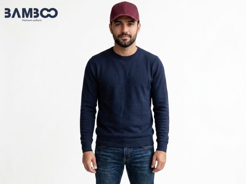 Bamboo Uniform may nón đồng phục đỏ đô theo yêu cầu, giá tốt