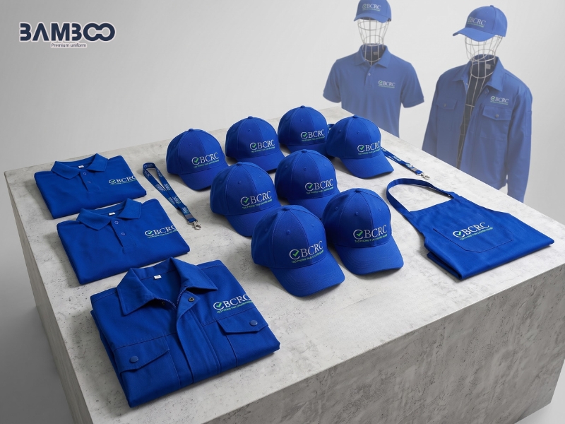 Bamboo Uniform may nón đồng phục xanh dương theo yêu cầu, chuẩn form&nbsp;